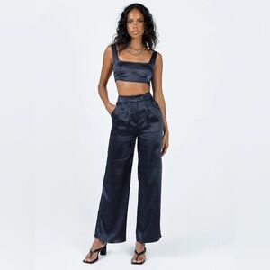 Princess Polly Navy Silk Set